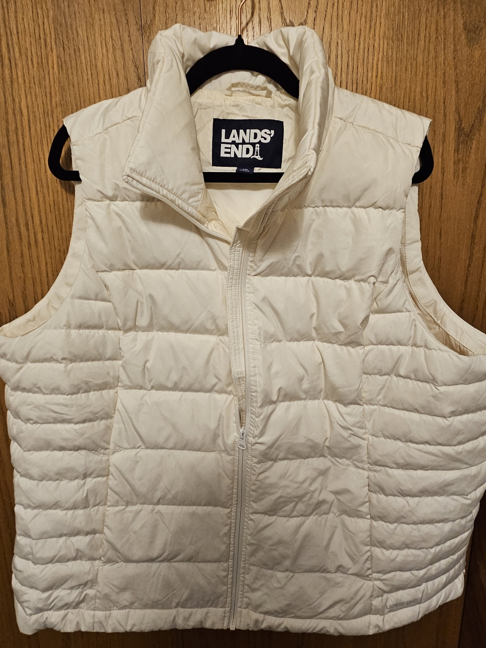 Lands' End Cream Puffer Vest